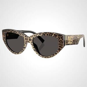 New Dolce & Gabbana Sunglasses Black Brown Leopard Acetate Cat Eye Gold